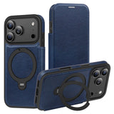 Apple iPhone 17 Pro Max - CLASY® Ski-Thin Enhanced Series Magnetic 360° Kickstand Card Wallet Folio Protection Case