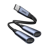 Joyroom SY-C03 Audio-Transfer Series 2-in-1 Audio Adapter Braided Nylon (Type-C to Dual Type-C)