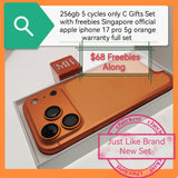 256gb 5 cycles $68 freebies Singapore apple iphone 17 pro 5g orange warranty full set