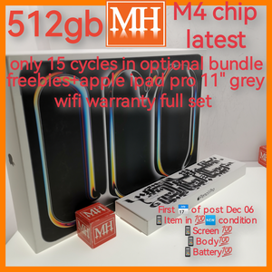 Lastest 512gb Singapore official apple ipad pro 11" M4 chip grey with freebies wifi in optional bundle promo warranty full set