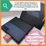 512gb with freebies Singapore official Samsung Galaxy z fold 6 5G blue snapdragon foldable full set