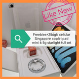 Freebies+256gb cellular Singapore apple ipad mini 6 starlight full set