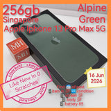 256gb Singapore official apple iphone 13 Pro Max 5G alpine green full set