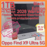 1tb freebies 2028 warranty Singapore oppo find x9 ultra 5G black snapdragon hasselblad camera warranty full set