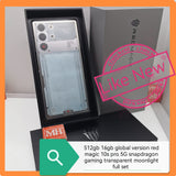 512gb 16gb global version red magic 10s pro 5G snapdragon gaming transparent moonlight full set