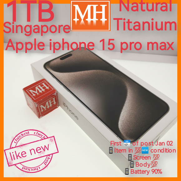 Freebies+1tb Singapore apple iphone 15 pro max natural titanium full set