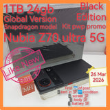 1tb 24gb global Nubia Z70 ultra 5g snapdragon black optional pwp kit with case set
