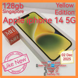 Singapore official apple iphone 14 5G yellow 128gb full set
