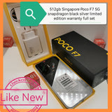 512gb Singapore Poco F7 5G snapdragon elite silver black limited edition warranty full set