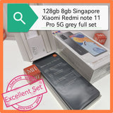 128gb 8gb Singapore Xiaomi Redmi note 11 Pro 5G grey full set
