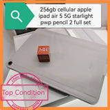 256gb cellular apple ipad air 5 5G starlight pwp pencil 2 full set