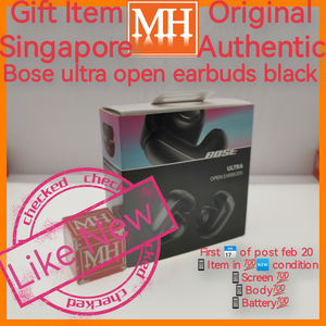 Original authentic Singapore Bose ultra open earbuds black gift warranty full set