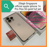 256gb Singapore official apple iphone 14 Pro Max 5G gold full set