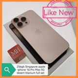 256gb Singapore apple iphone 16 Pro Max 5G desert titanium full set