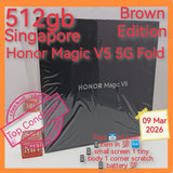 512gb Singapore honor magic v5 5g Brown red snapdragon fold warranty full set