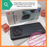 512gb 2026 warranty Singapore Xiaomi Redmi note 14 pro+ 5g black warranty full set