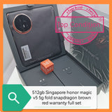 512gb Singapore honor magic v5 5g Brown red snapdragon fold warranty full set