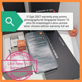 512gb 2027 warranty pwp promo photography kit Singapore Xiaomi 15 ultra 5G snapdragon Leica camera silver chrome edition warranty full set