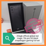 Official global red magic 10s pro 5g black 256gb snapdragon elite gaming full set
