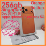 256gb Dec 07 M1 receipt Singapore apple iphone 17 pro max 5g orange warranty new set