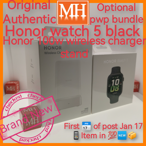 Sealed honor watch 5 black+PWP honor wireless charging stand 100w optional bundle promo new set