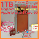 1tb 2027 care+ 82 Cycles Singapore apple iphone 17 pro 5g orange warranty full set