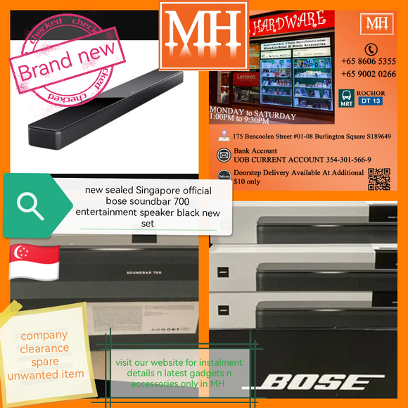 New sealed Singapore official bose soundbar 700 entertainment speaker Black new set