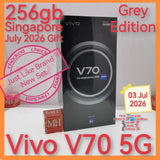 256gb jul 03 gift Singapore vivo V70 5G grey warranty full set