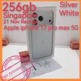 256gb 21 Nov receipt Singapore apple iphone 17 pro max 5g silver white warranty new set