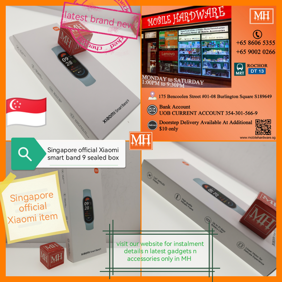 Latest Singapore official Xiaomi smart band 9 sealed box set