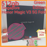 512gb Singapore official honor magic v3 5g snapdragon foldable green full set