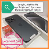 256gb 2 Nano Sims apple iphone 15 pro max 5G black titanium hong kong full set