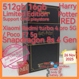 512gb 16gb limited edition harry potter red Xiaomi Redmi turbo 4 pro 5G/Poco f7 5g snapdragon gen 4 support google gms full set