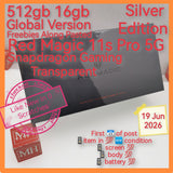 512gb global version red magic 11s pro 5g snapdragon gaming transparent silver blue circle full set