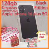 128gb 2026 warranty Singapore apple iphone 16 plus 5G black warranty full set