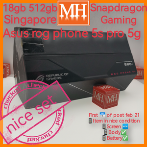 18gb 512gb Singapore Asus rog phone 5s pro 5g snapdragon gaming full set