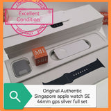 Original Authentic Singapore apple watch SE 44mm gps silver full set