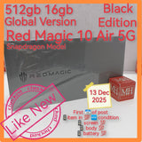 512gb 16gb global version red magic 10 Air 5G black snapdragon gaming full set