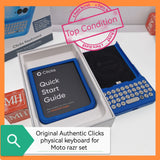 Original Authentic Clicks physical keyboard for Moto razr series blue set