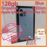 128gb Singapore official apple iphone 13 Pro Max 5G blue full set
