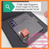 512gb 16gb Singapore honor magic V2 5G Fold purple foldable purple full set