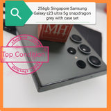 256gb Singapore Samsung Galaxy s23 ultra 5G grey with case set