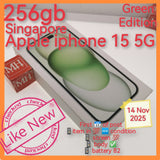 256gb green Singapore official apple iphone 15 5G full set