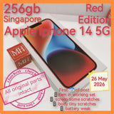 256gb Singapore apple iphone 14 5g red full set