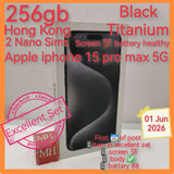 256gb 2 Nano Sims apple iphone 15 pro max 5G black titanium hong kong full set