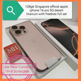 128gb Singapore official apple iphone 16 pro 5G desert titanium full set