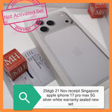 256gb 21 Nov receipt Singapore apple iphone 17 pro max 5g silver white warranty new set