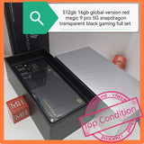 512gb 16gb global version red magic 9 pro 5G snapdragon gaming transparent black full set