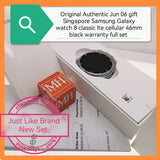 Original Authentic jun 06 receipt Singapore Samsung Galaxy watch 8 classic lte cellular 46mm black warranty full set