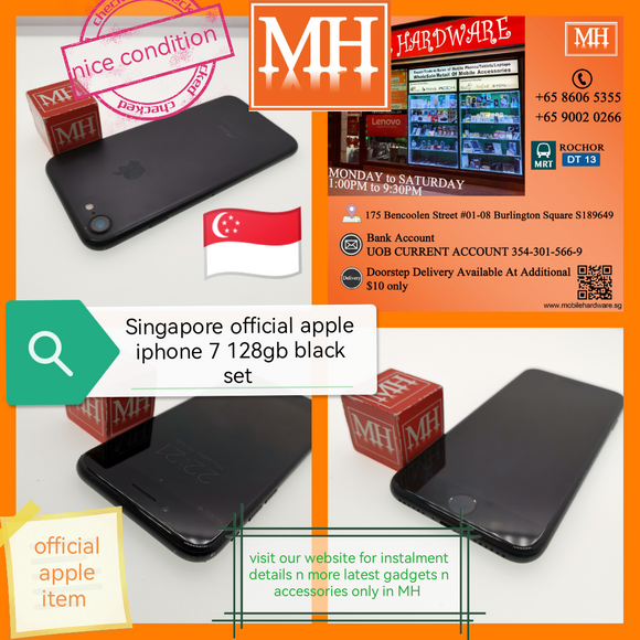 Singapore official apple iphone 7 128gb black set